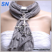 Модный шарф с бронзовым крестом (SNSMQ1005)